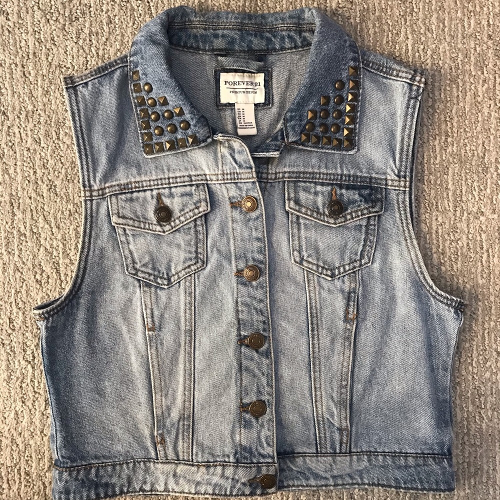 Embellished Jeans Vest